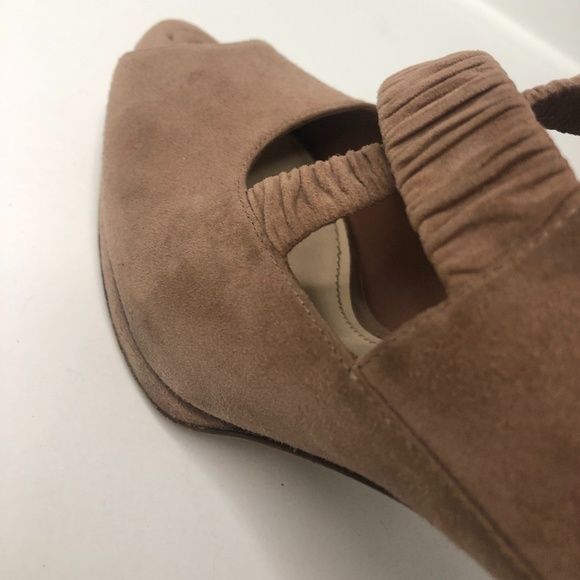 Prada Dark Tan Suede Elastic Ruched Strappy Heels - Picture 13 of 16